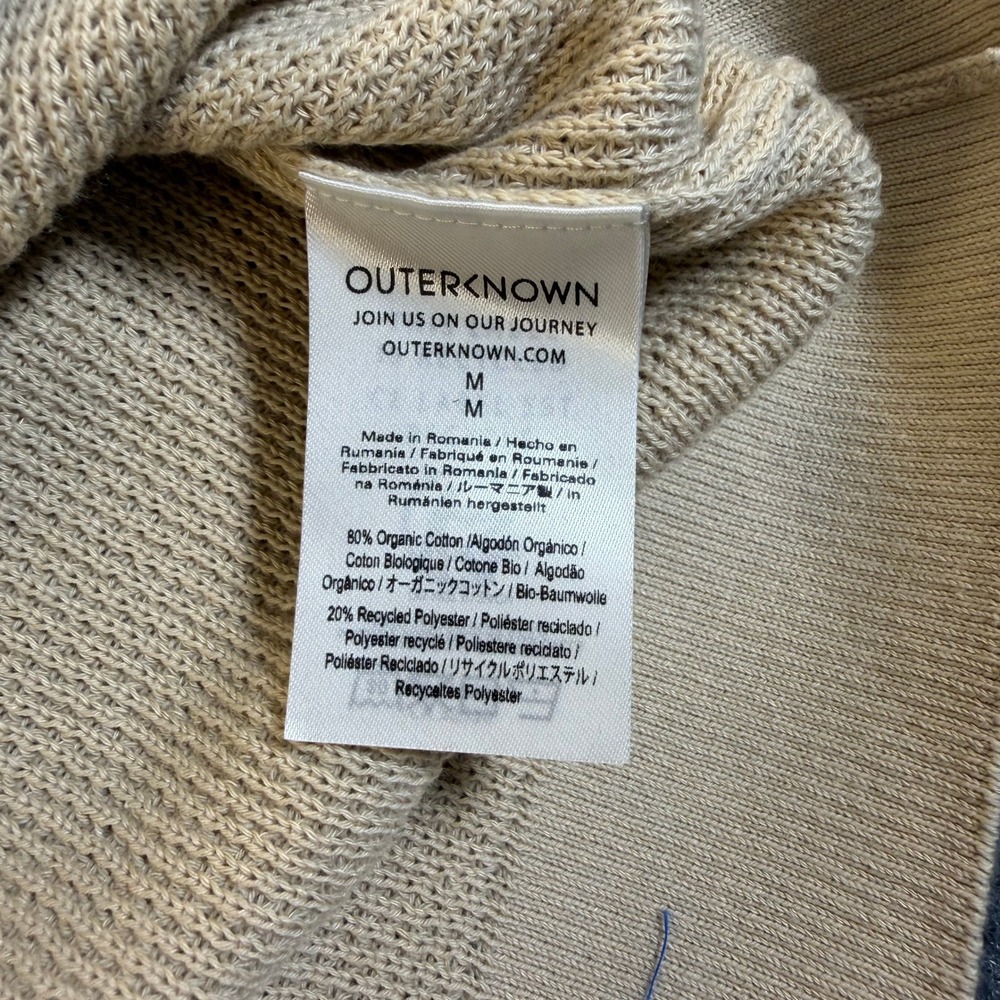 Outerknown Hightide Crewneck Sweater Mens Brown Stripe Waffle Knit M NEW 1410079 - Picture 5 of 8